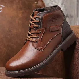 Ashore Shop Handmade Men Boots Autumn Winter Male Outdoor Vintage Brown Work Boots