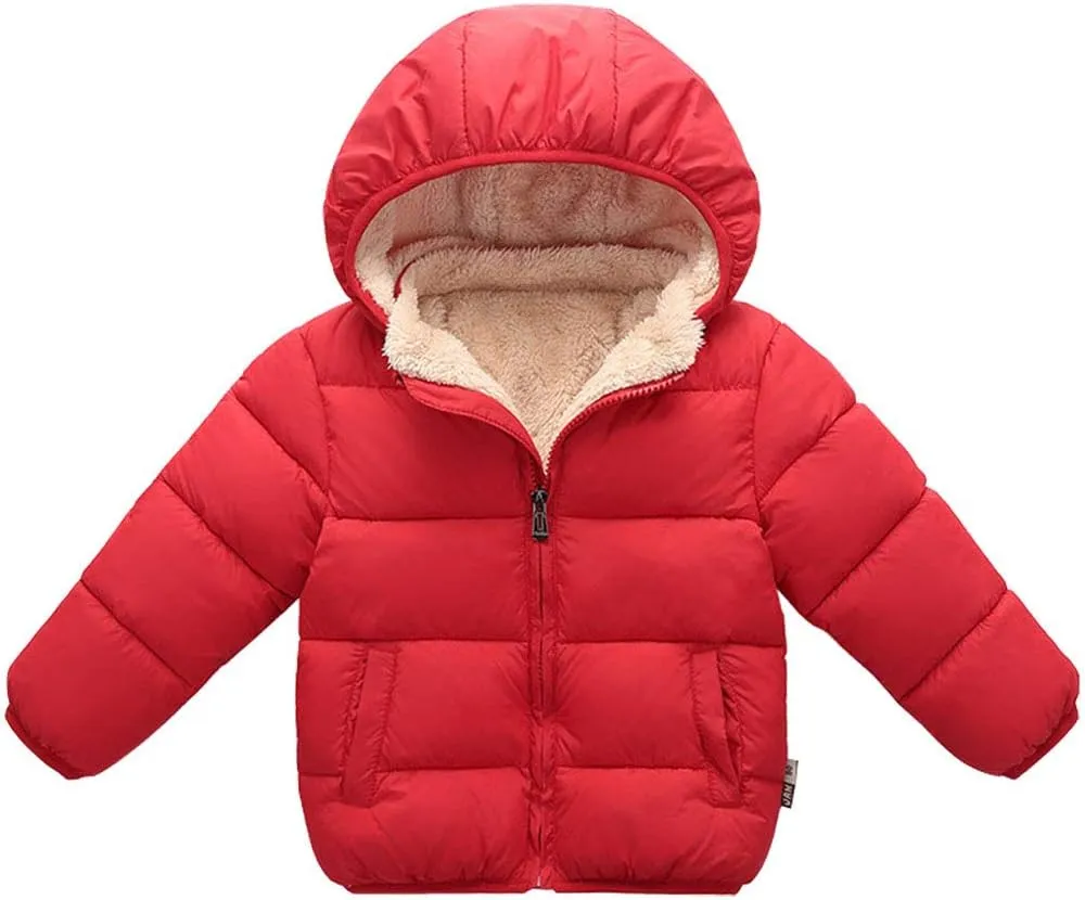 Baby Boys Girls Toddlers Winter Coats Puffer Jacket Hooded Down Snow Jacket Coat Outerwear