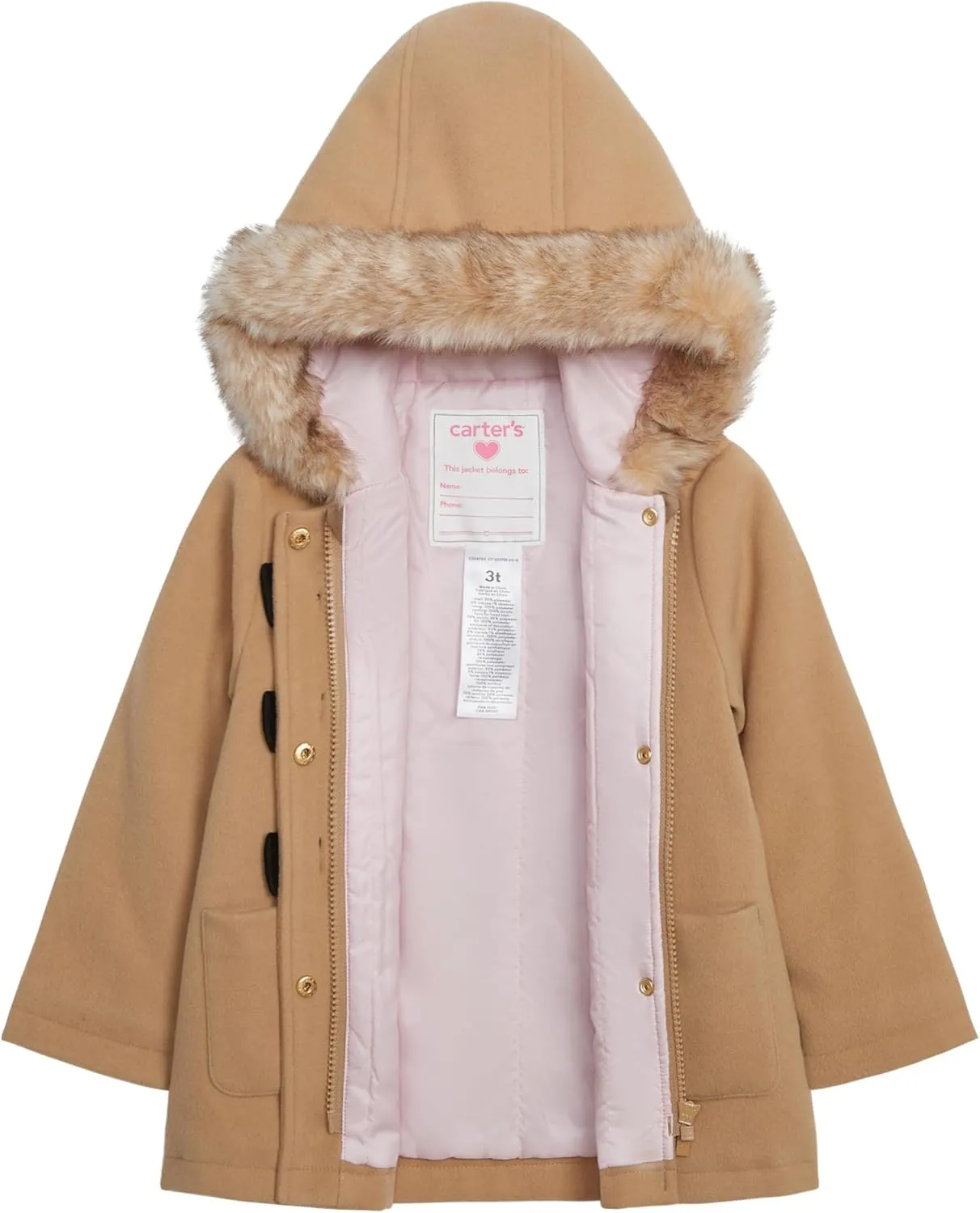 Carter's Baby Girls' Faux Wool Winter Dress Coat