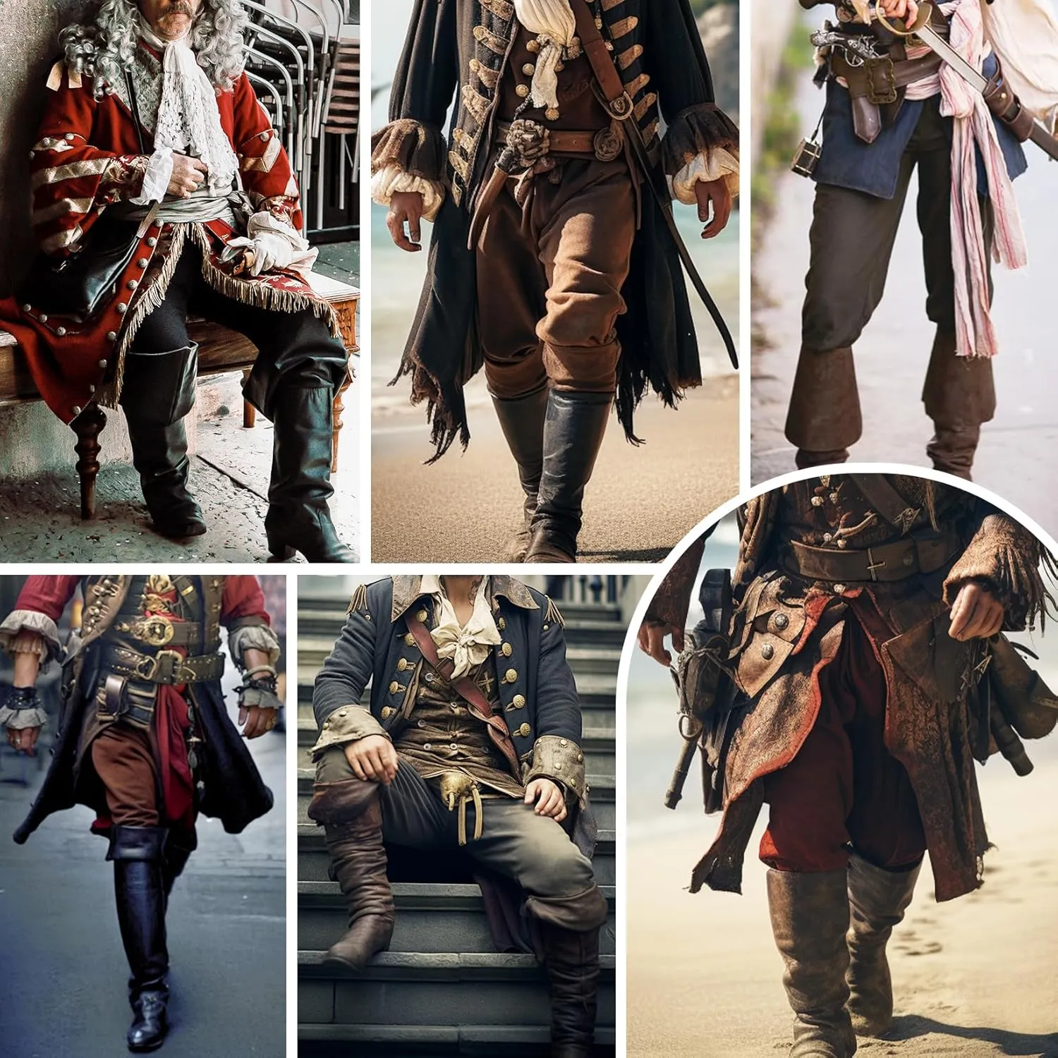 Century Star Renaissance Costume Men's Pirate Pants Pirate Shorts Medieval Ren Faire Viking NavigatorAnkle Banded Trousers
