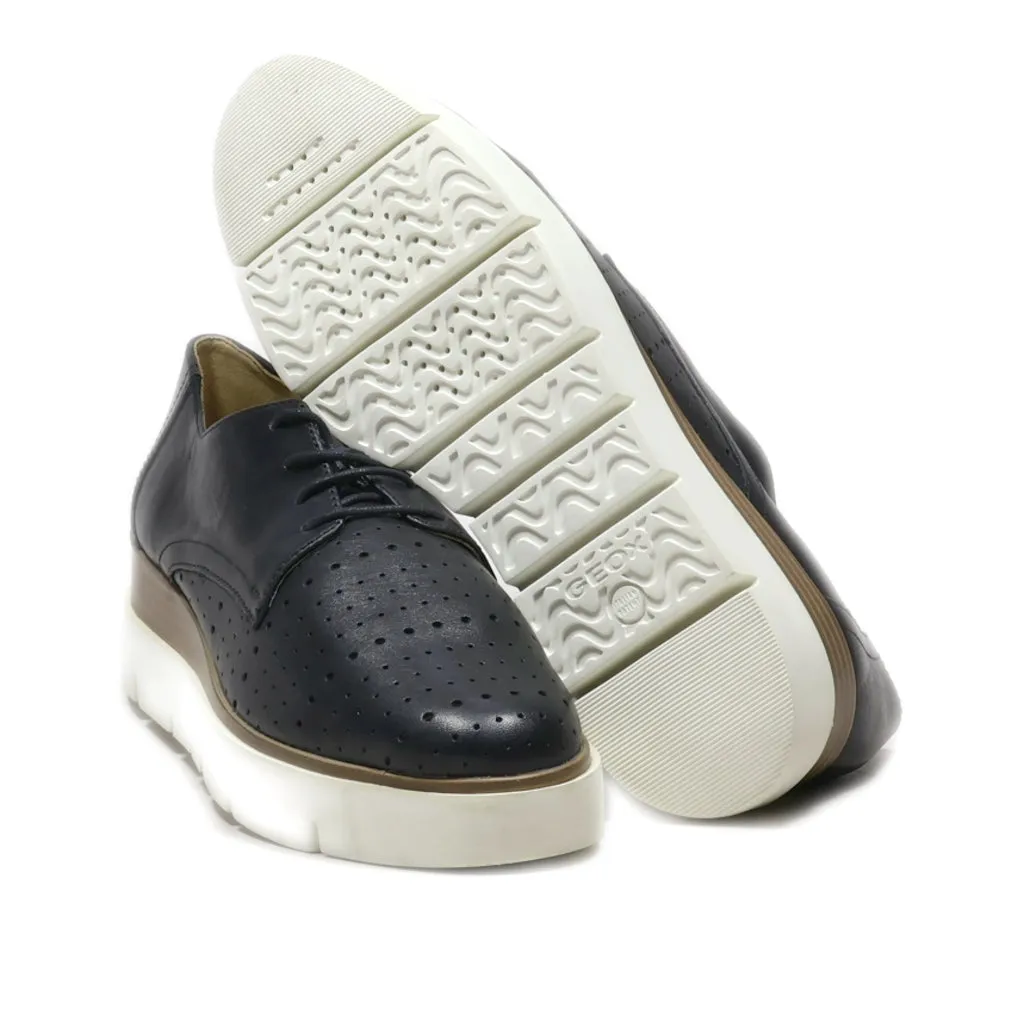 Geox Platform Shoes Leather Brown Colour For Women