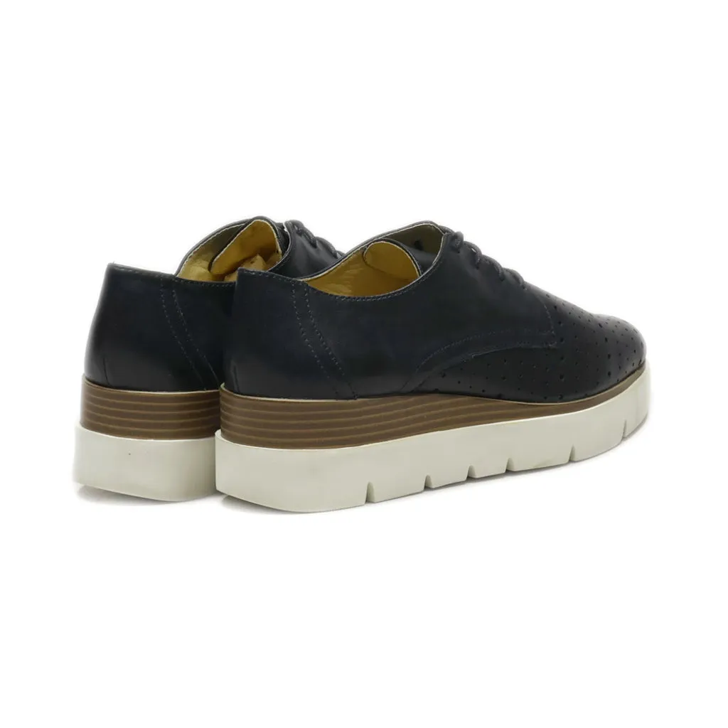 Geox Platform Shoes Leather Brown Colour For Women
