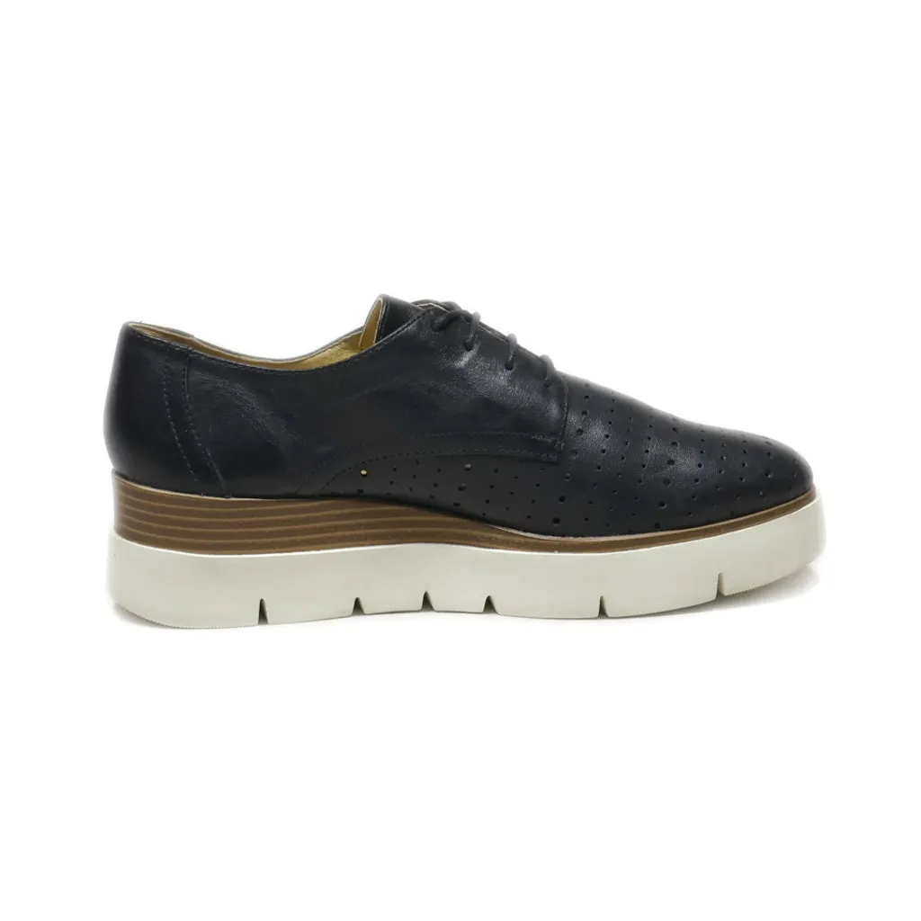 Geox Platform Shoes Leather Brown Colour For Women
