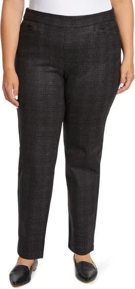 Gloria Vanderbilt Women's Pull on Trouser 4 Pocket Mid Rise Straight Leg Pant Plus