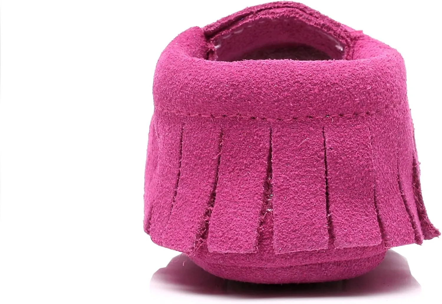 HONGTEYA Leather Baby Moccasins Hard Soled Tassel Crib Toddler Shoes for Boys and Girls