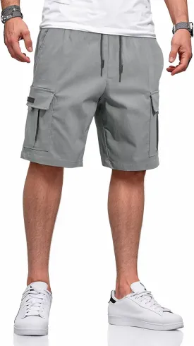 Mens Cargo Shorts Casual Solid Color Lightweight Summer Outdoor Work Cargo Shorts with Multi Pockets