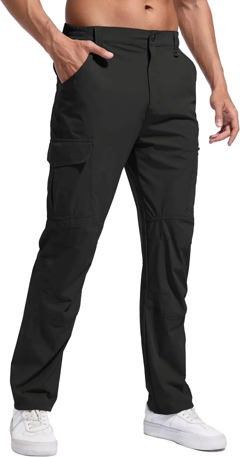 Men's Hiking Work Cargo Pants Lightweight Quick Dry Water Resistant Stretch Tactical Outdoor Travel Fishing Pants