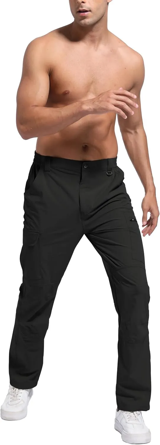Men's Hiking Work Cargo Pants Lightweight Quick Dry Water Resistant Stretch Tactical Outdoor Travel Fishing Pants