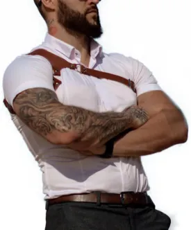 Men's Leather Harness - Durable and Breathable Adjustable Harness for Various Occasions-Sexy Punk Chest Belt