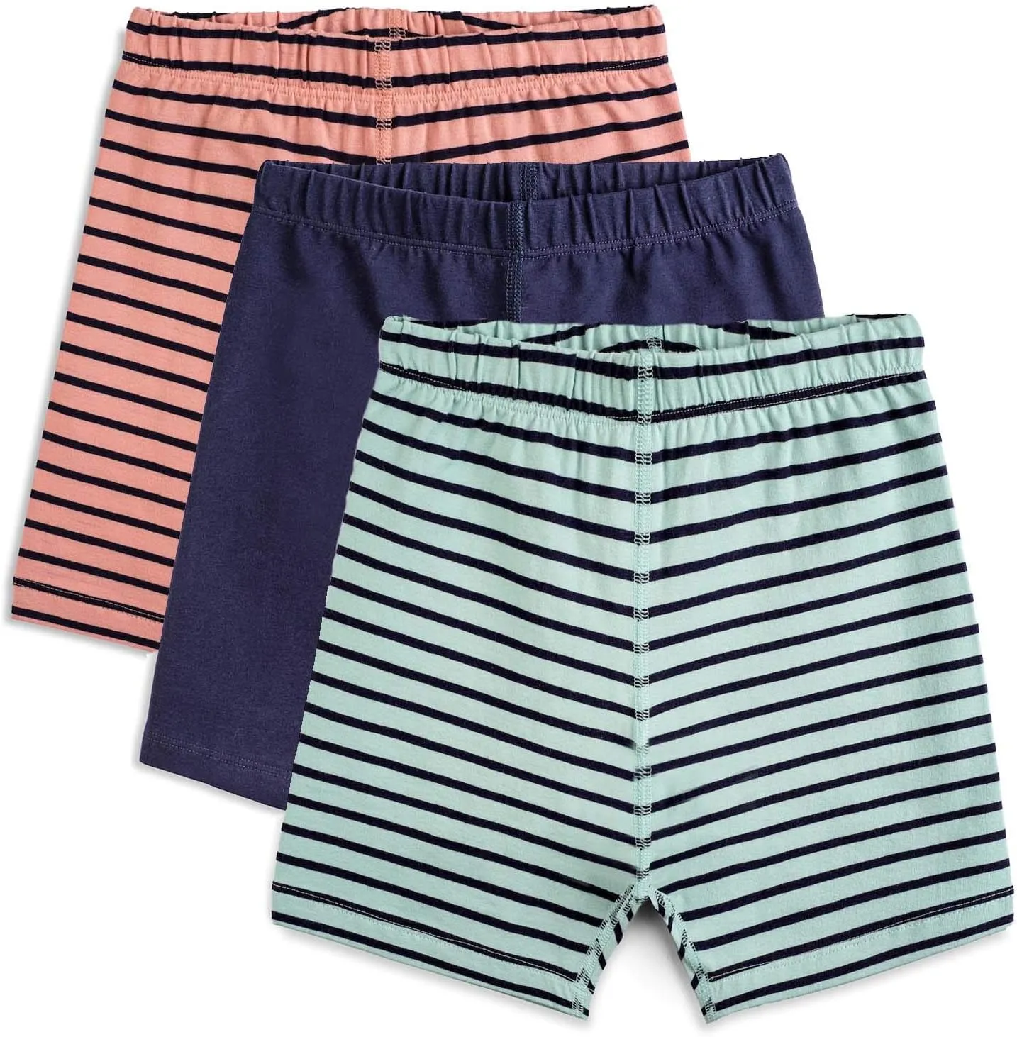Mightly Girls' Cartwheel Shorts | 95% Soft Organic Cotton with a Touch of Stretch, Basic Undershorts for Kids, Pack of 3