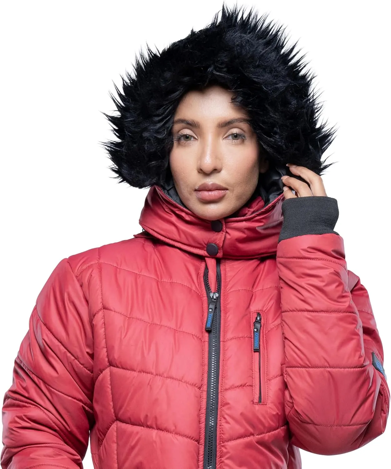 URBAN BUCK Womens Puffer Jackets Down Alternative Midweight Long Sleeve Windproof & Water Repellent Winter Azaria Women Coat