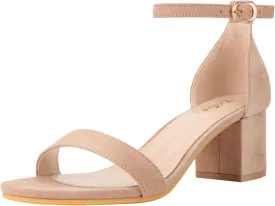 ZriEy Chunky Heels for Women Strappy Platform Sandals Open Toe Heeled Sandals Ankle Strap Adjustable Buckle Lucite Chunky High Heel Shoes